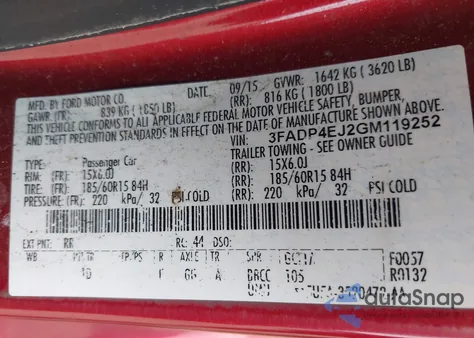 2016 Ford Fiesta Se z USA, uszkodzony, nr VIN 3FADP4EJ2GM119252